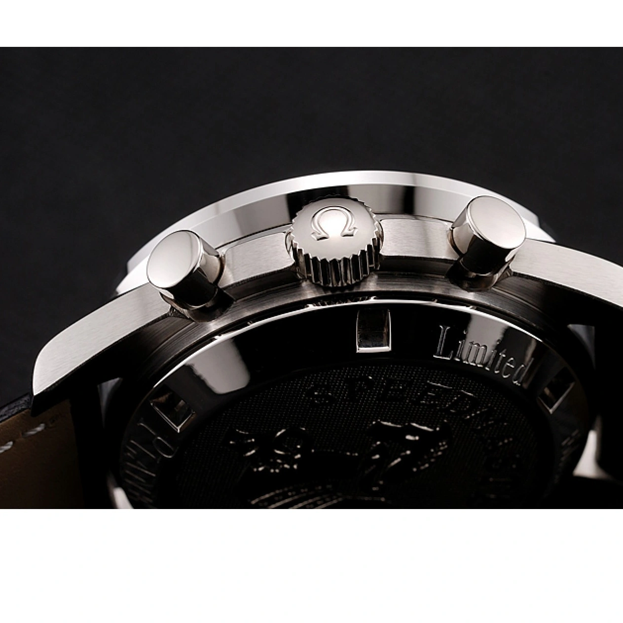 1025 Swiss Omega Speedmaster Professional Black Dial Black Leather Bracelet 1453936